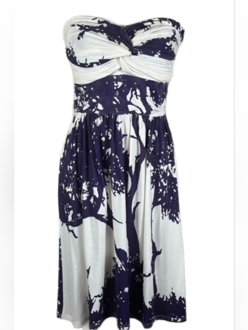 The Pyramid Collection Strapless Sweetheart Neckline Midi Print Dress